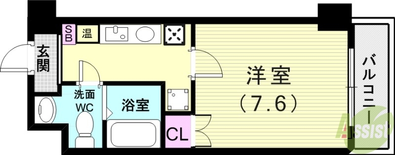 神戸市垂水区名谷町のマンションの間取り