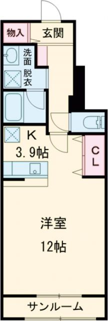 新発田市荒町のアパートの間取り