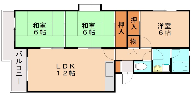 コーポ東大利の間取り