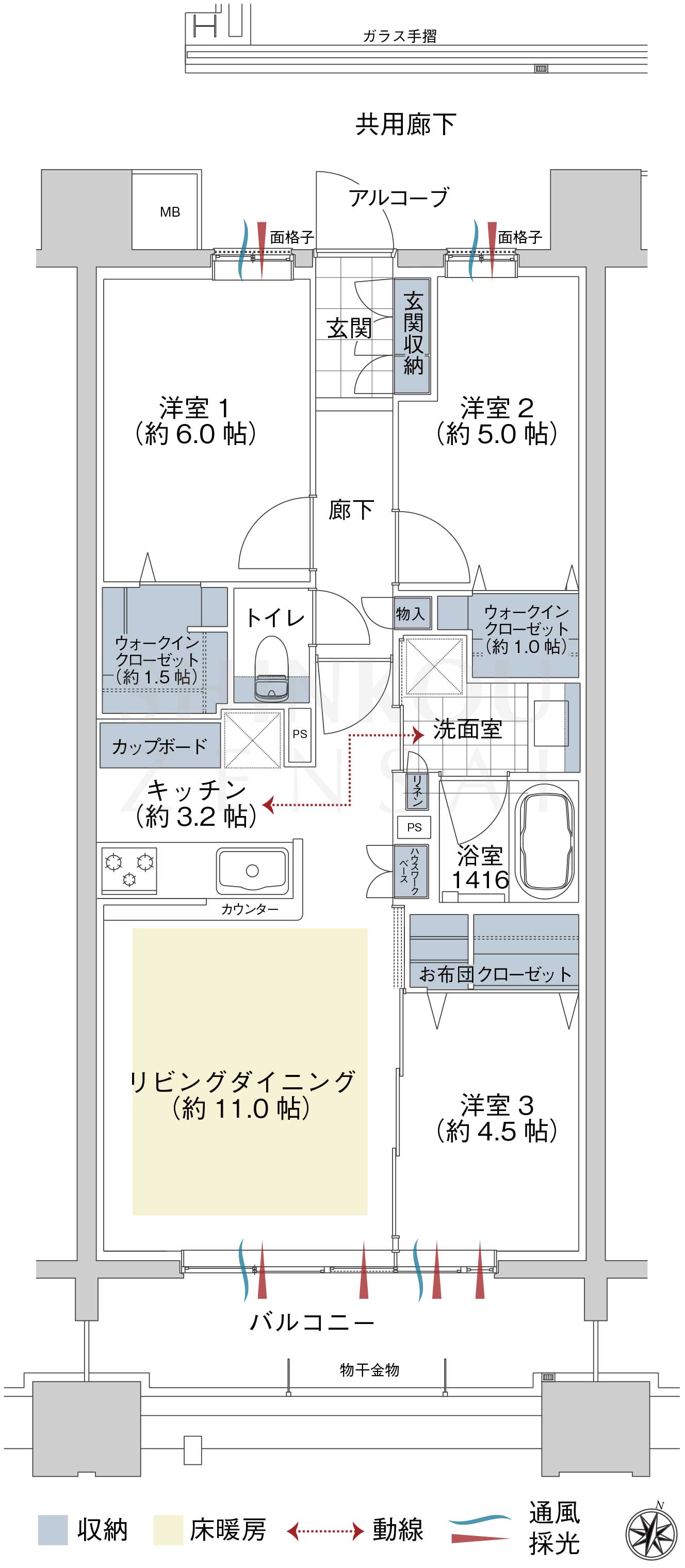 並木の杜　　ミッドタワーいわきの間取り