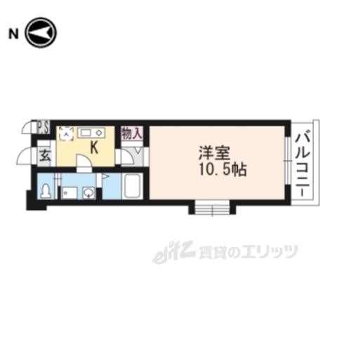 京都市伏見区深草キトロ町のマンションの間取り