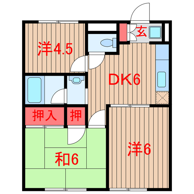 船橋市二和東のアパートの間取り