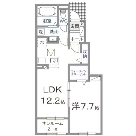 四街道市小名木のアパートの間取り