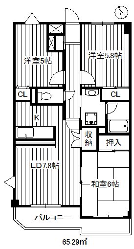 コリーヌ アンソレイエの間取り