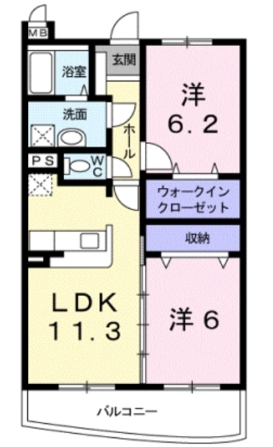 アベニール三鷹Rの間取り