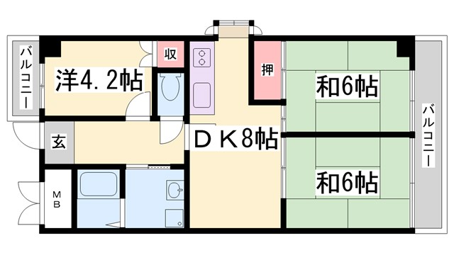 サンパーク鈴蘭の間取り