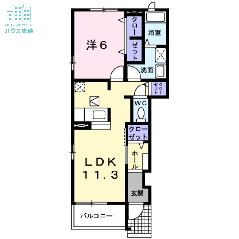 大村市玖島のアパートの間取り