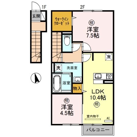 たつの市揖西町土師のアパートの間取り