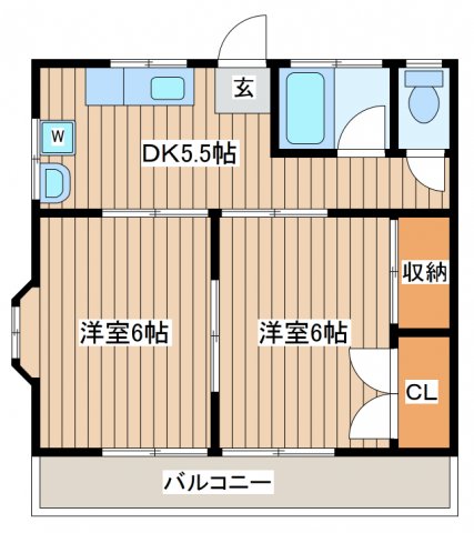 立川市一番町のマンションの間取り