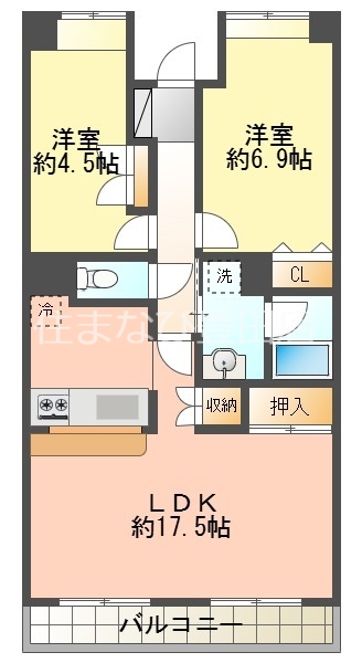 ビレッジハウス京ケ峰タワーの間取り