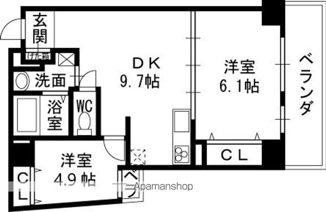 近鉄奈良線 布施駅 徒歩5分 10階建 築18年の間取り写真