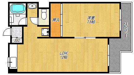 大東市御領のマンションの間取り