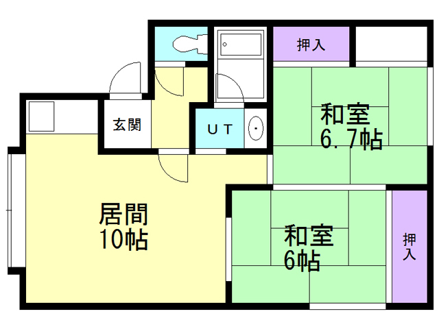 苫小牧市栄町のアパートの間取り