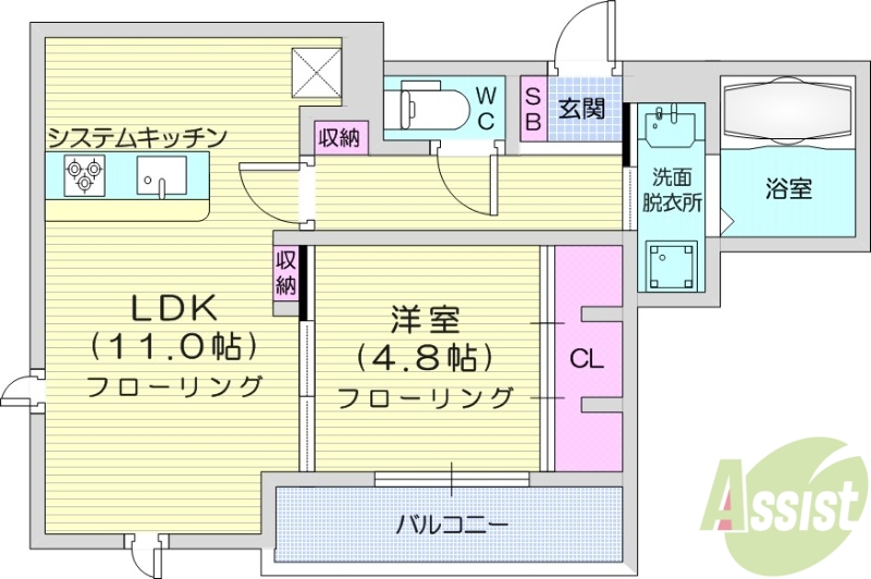 【D-room白萩町の間取り】