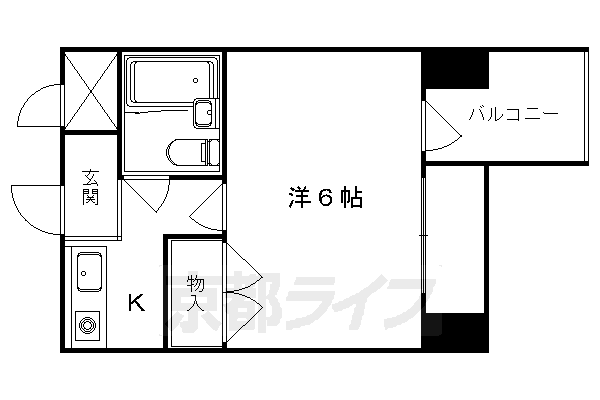 京都市伏見区深草西浦町６丁目のマンションの間取り