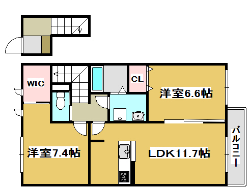 【加古郡播磨町古田のアパートの間取り】