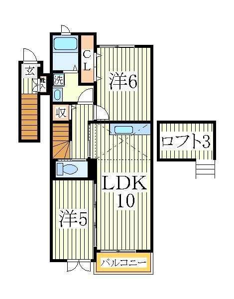 白井市根のアパートの間取り