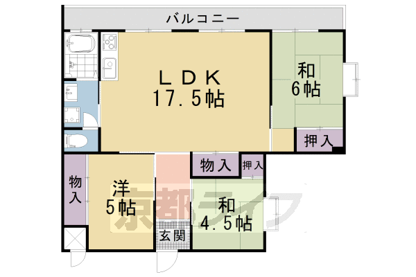 醍醐東市営住宅　１２棟の間取り