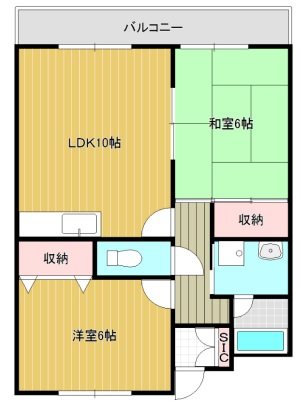 八尾市高美町のマンションの間取り