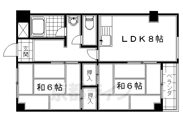 【京都市伏見区深草池ノ内町のマンションの間取り】