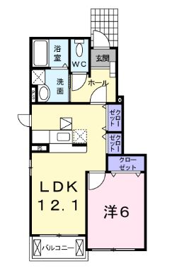 井原市西江原町のアパートの間取り