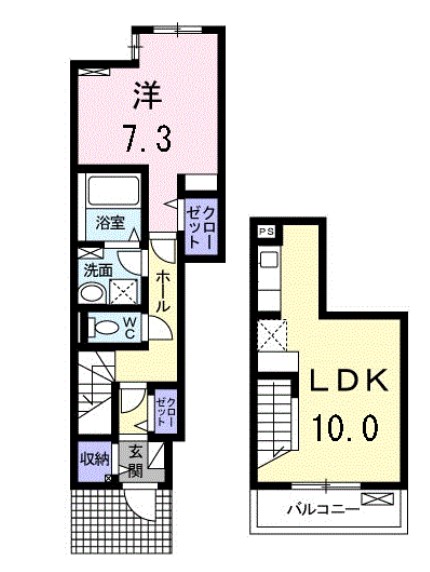 入間市小谷田のアパートの間取り