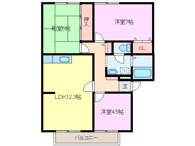 サンビレッジ白子 Ｂ棟の間取り