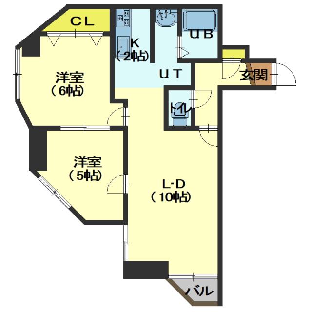 函館市柏木町のマンションの間取り