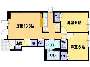 プリムローズ弐番館の間取り