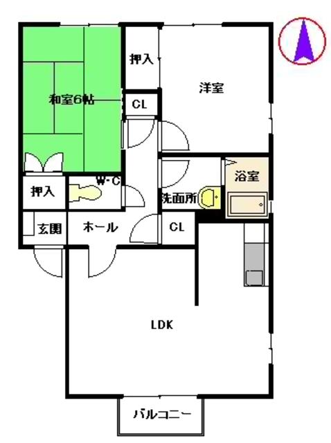 エレガンテ篠栗　Ｃ棟の間取り