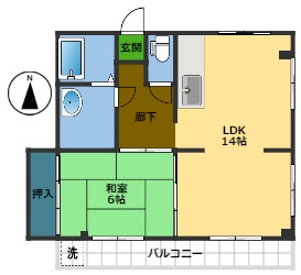 利岡ハイツの間取り