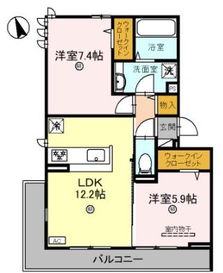 Avancee鳳 B棟（アヴァンセオオトリ）の間取り