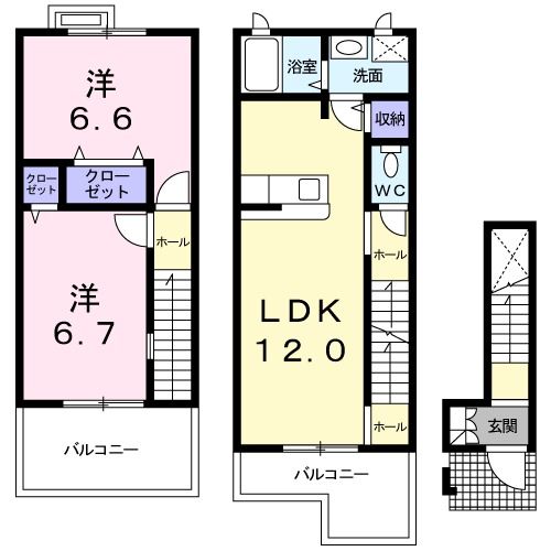 【大府市長草町のアパートの間取り】