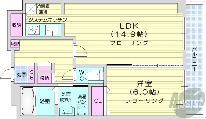 D’グラフォート札幌ステーションタワーの間取り