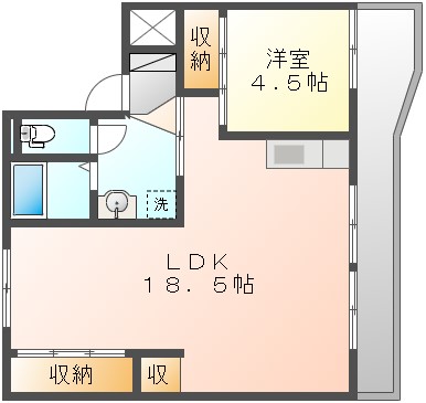 玉野市後閑のマンションの間取り