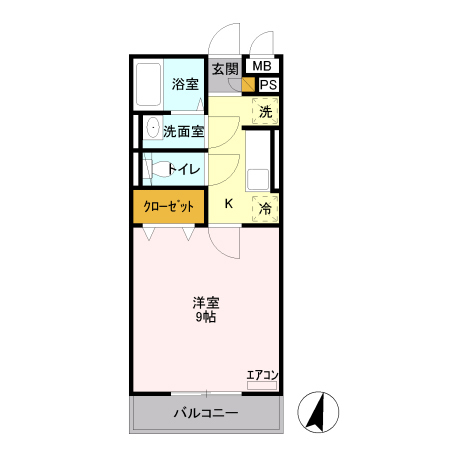 三郷市中央のアパートの間取り