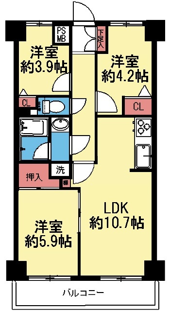 【ＨＡＲＵ菊名Iの間取り】