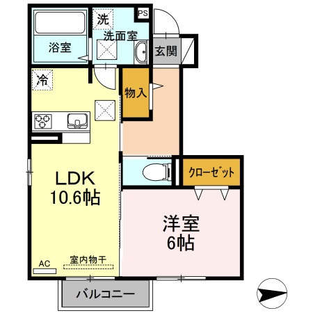 山口市小郡下郷のアパートの間取り