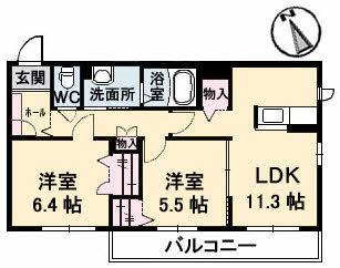 シャーメゾンKOGOの間取り