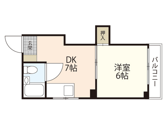 【広島市中区南竹屋町のマンションの間取り】