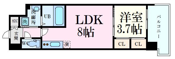 LaSante観音本町（旧：S-RESIDENCE観音本町）の間取り