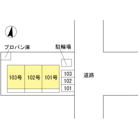 【姫路市飾磨区下野田のアパートの駐車場】