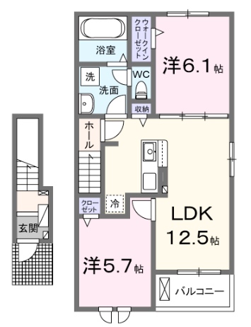 総社市井尻野のアパートの間取り