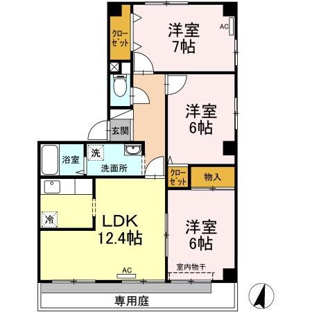 徳島市佐古二番町のマンションの間取り