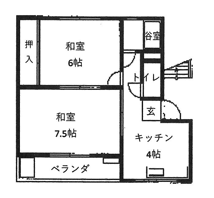 名古屋市昭和区田面町のマンションの間取り