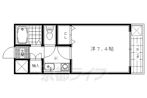 【京都市北区北野上白梅町のマンションの間取り】