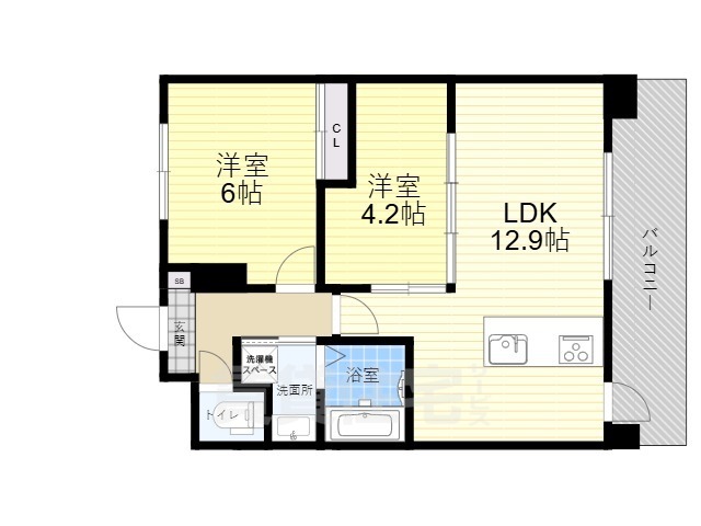 豊中市庄内幸町のマンションの間取り