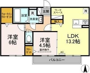 名古屋市港区大西のアパートの間取り