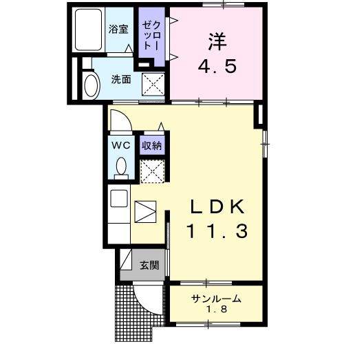 カーム北吉田の間取り