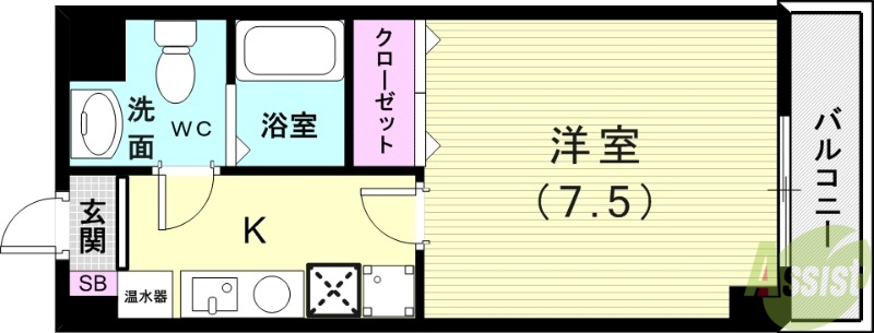 神戸市垂水区名谷町のマンションの間取り